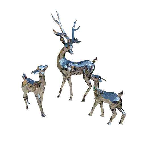 大型金属不锈钢几何鹿雕塑定制抽象镜面镂空鹿摆件售楼部景观装饰,家居饰品,落地摆件,淘宝优惠券,粉丝福利购,淘宝优惠卷