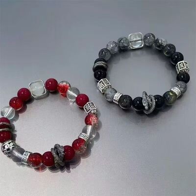 【国潮风山鬼】原创款古风手作琉璃串珠手串男款手链女生新中式