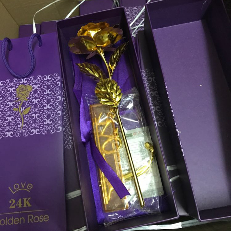 金玫瑰花束礼盒金箔玫瑰花母亲节教师节圣诞节520七夕情人节礼物