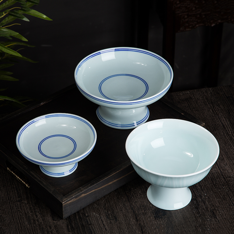 陶瓷创意中式高脚水果盘