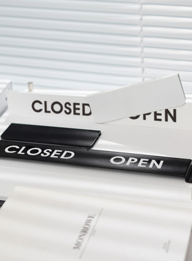 open closed挂牌门店营业提示牌 店铺门口营业中休息中告示牌定制