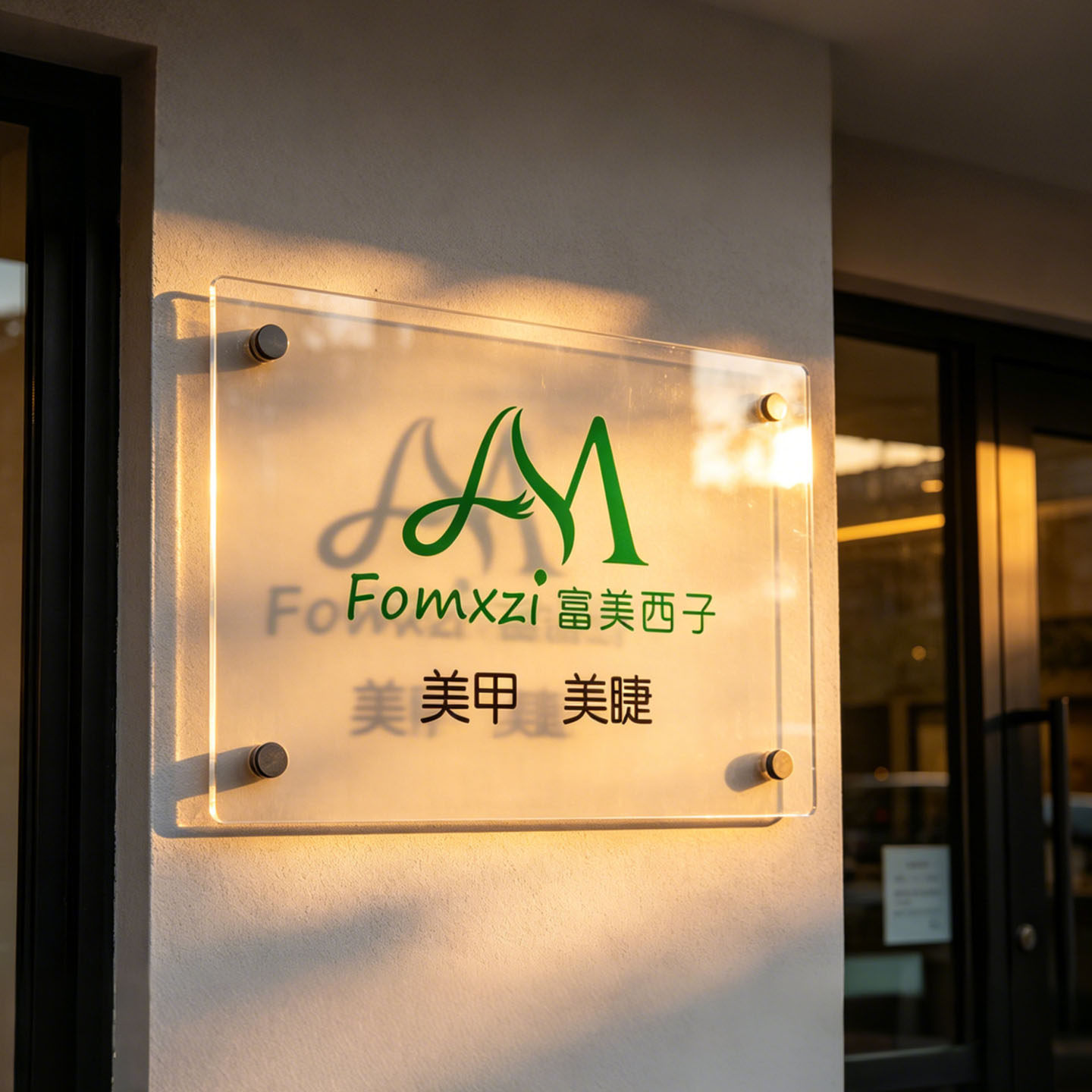美甲美睫纹绣广告牌定制 透明亚克力门头招牌 工作室logo定制门牌