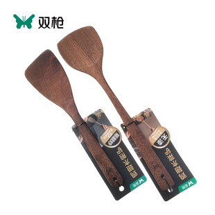 双枪鸡翅木炒菜铲家用不粘锅专用实木无漆无腊长柄防烫 锅铲 前铲