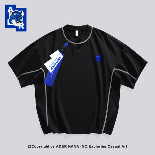 ADERNANA潮牌蝙蝠袖刺绣T恤