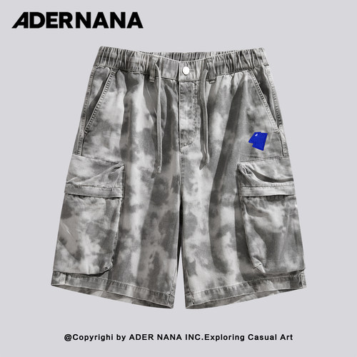 ADERNANA工装风迷彩短裤男宽松多口袋五分裤百搭