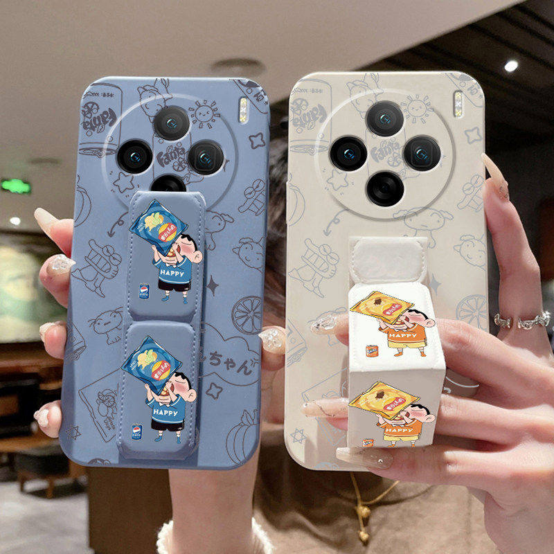 vivoX200Promini手机壳X100ultra防摔vivoX90S背贴带支架X80一体支架横竖屏X70/X60/X50/X30薯片小新磁吸腕带