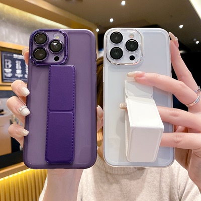 适用于苹果17ProMax手机壳iPhone17Air新款16Pro/15磁吸支架14自带镜头膜13mini防摔12简约男女8硅胶折叠腕带