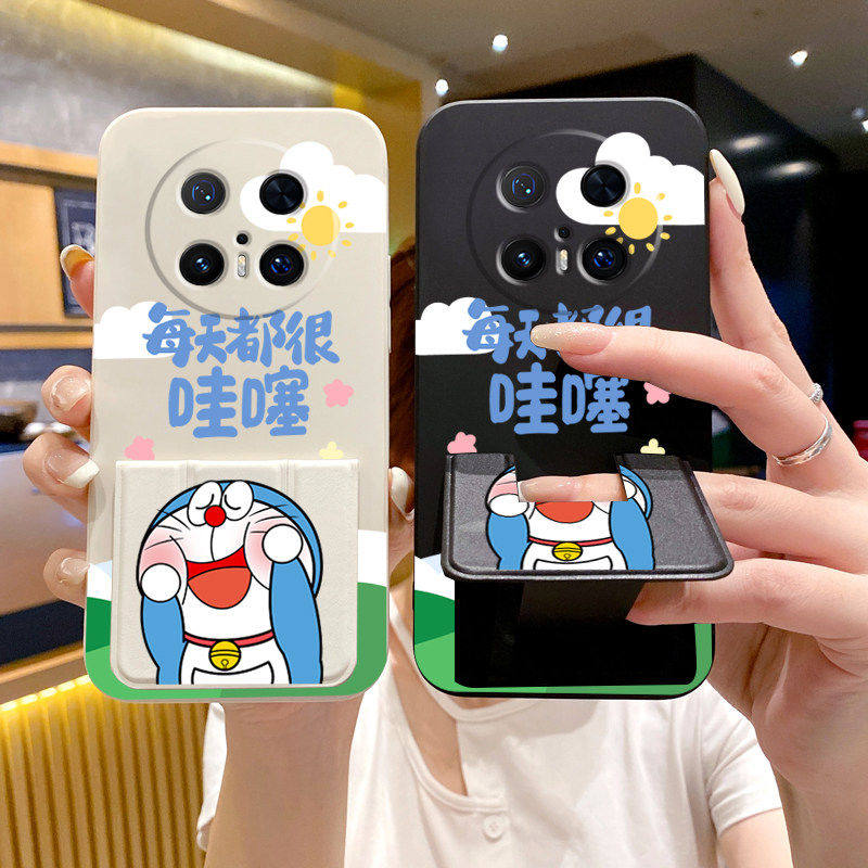 适用于华为Mate80ProMax手机壳哇塞A梦70Pro+/60折叠磁吸支架50EPro卡通可爱40EPro简约创意可横竖摆放软壳