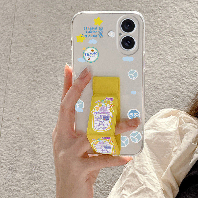 适用于iQOO15手机壳透明款13/12Pro可爱NEO11奶茶兔子10Pro+新款背贴磁吸腕带Z10turboPro防摔全包桌面支撑软