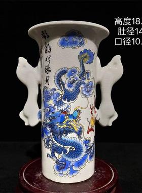 仿古陶瓷六角笔筒花插家居装饰