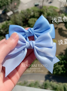 可爱亲子头饰 白色蝴蝶结发夹 简约日韩式发卡扎头发绳橡皮筋边夹