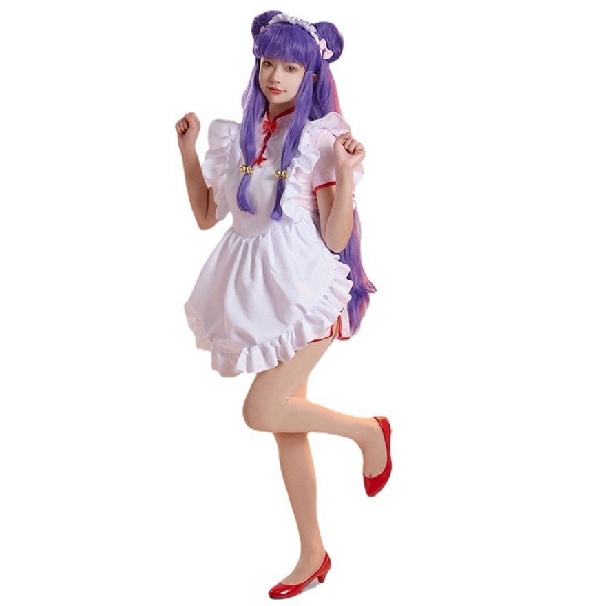 新款 乱马/Shampoo珊璞服旗袍女仆装cosplay服动漫粉色短裙