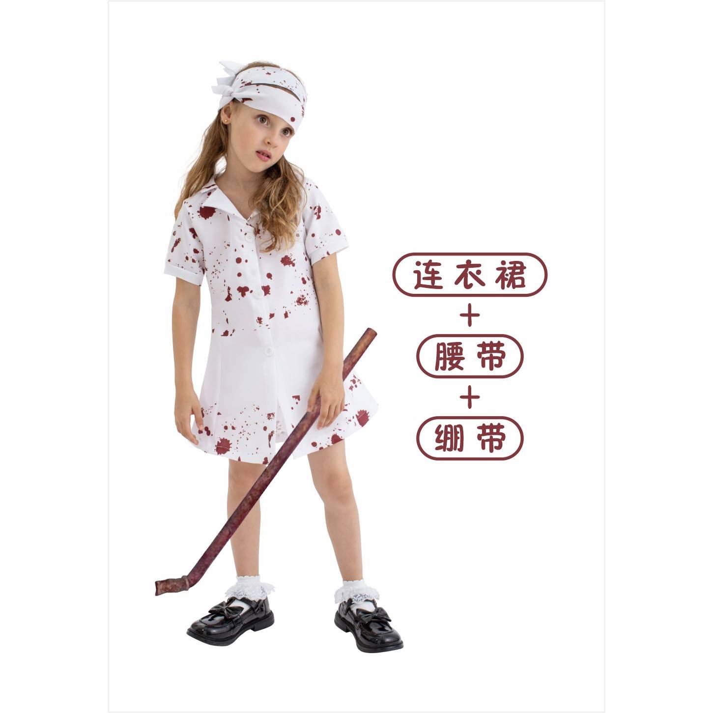 万圣节新款寂静岭护士角色扮演cos儿童舞台表演服服幼儿园演出服