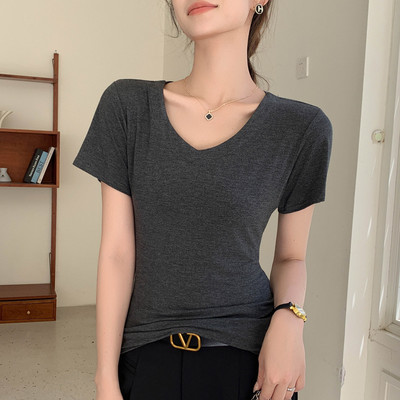 松恤正肩短袖百搭半袖上衣打底衫