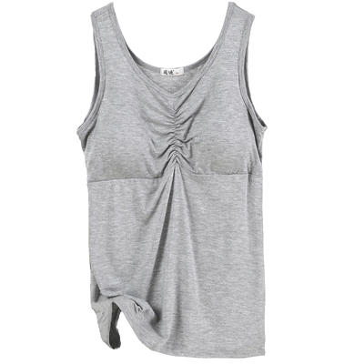 带胸垫宽松莫代尔通勤宽松背心