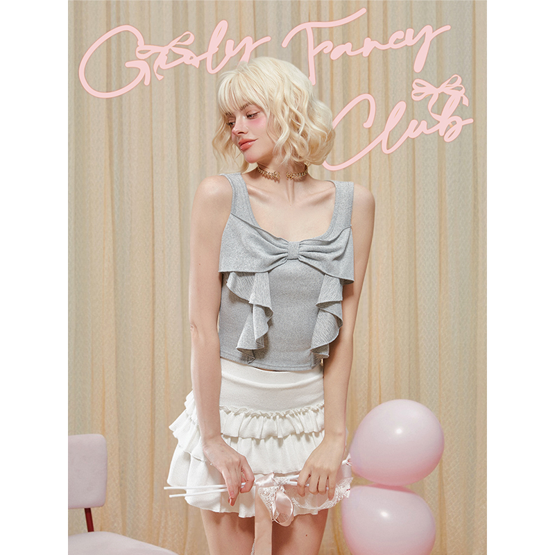 GirlyFancyClub蝴蝶结背心上衣