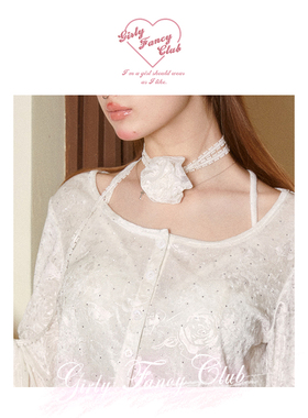 GirlyFancyClub原创手作 氛围感配饰 蕾丝花朵颈链多层颈圈Choker