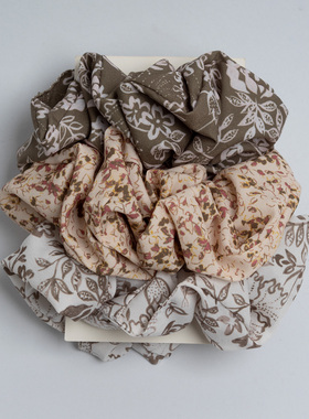 新款欧美时尚 优雅气质田园发绳女春秋 百搭小碎花发圈发束3件套