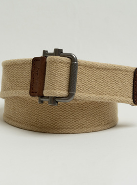 欧美潮牌 男士帆布腰带卡其休闲编织裤带夏 时尚百搭青年学生皮带