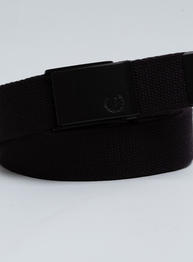 欧美潮牌 男女通用黑色帆布腰带春夏 免孔休闲百搭工装青年裤带