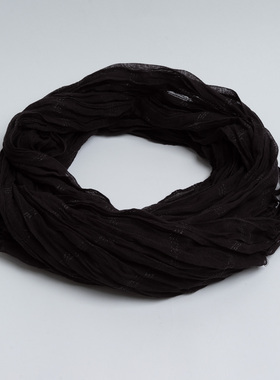 新款出口欧美 优雅气质黑色围巾女春秋 百搭棉旅游小尺寸纯色纱巾