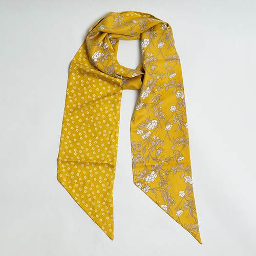 飘带护颈碎花领巾小尺寸丝巾女春