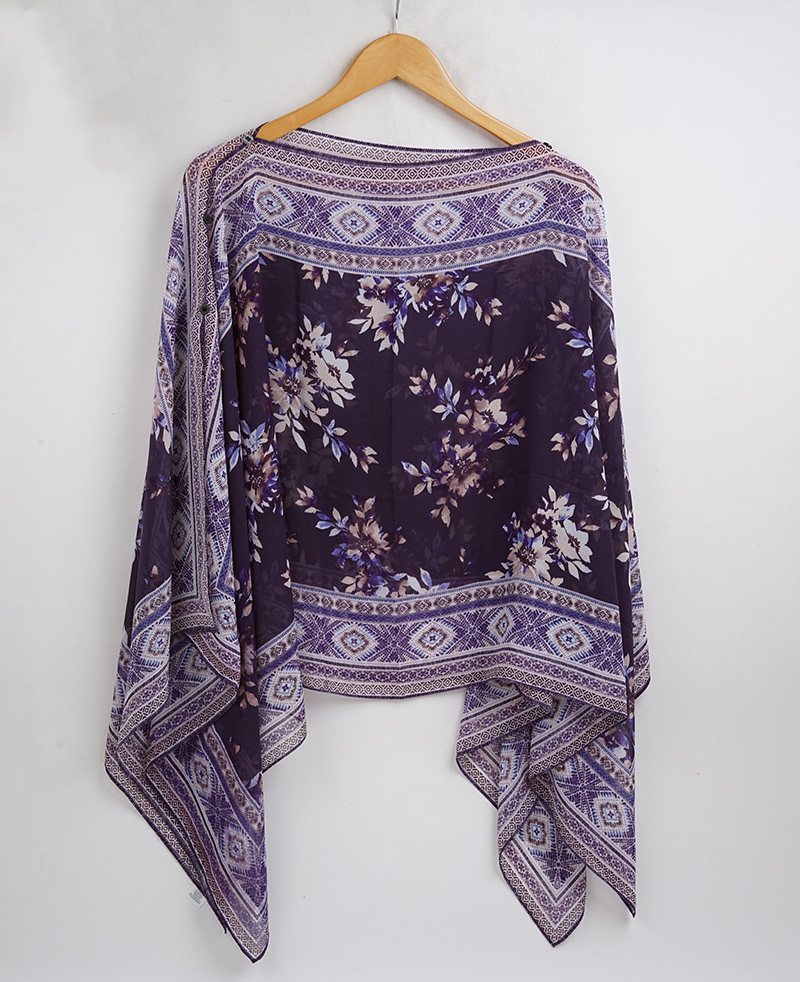 出口美国优雅气质花朵印花围巾