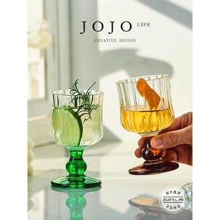 Bead.杯具ins风玻璃杯中古杯高脚红酒香槟杯 黛珠