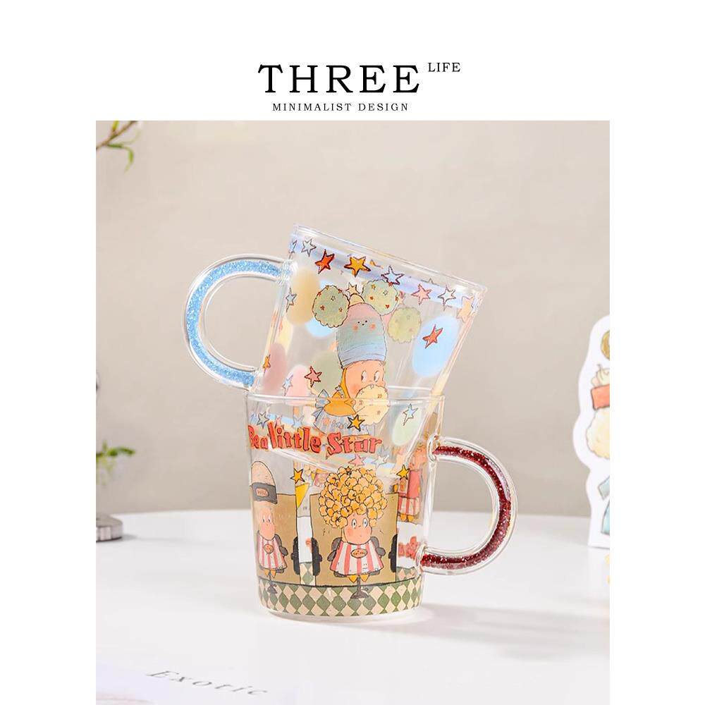 Tlife·Drill·杯具耐热玻璃杯牛奶杯早餐杯大容量水杯家用 |钻把