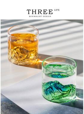 Tlife·EMBARK·杯具家用彩色3D立体观山耐热玻璃杯子酒杯 | 冰山