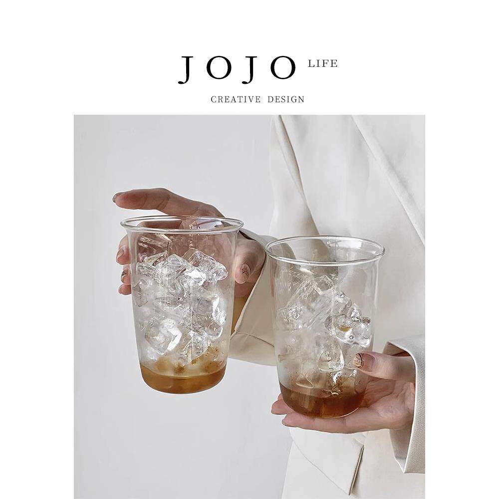 JOJO'S L. PD.Back.杯具耐高温透明玻璃简约水杯咖啡杯 | 反口