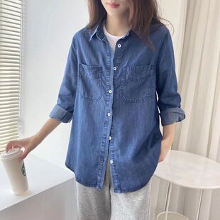 薄款牛仔衬衫外套女2026春季新款宽松显瘦小个子柔软百搭上衣衬衣