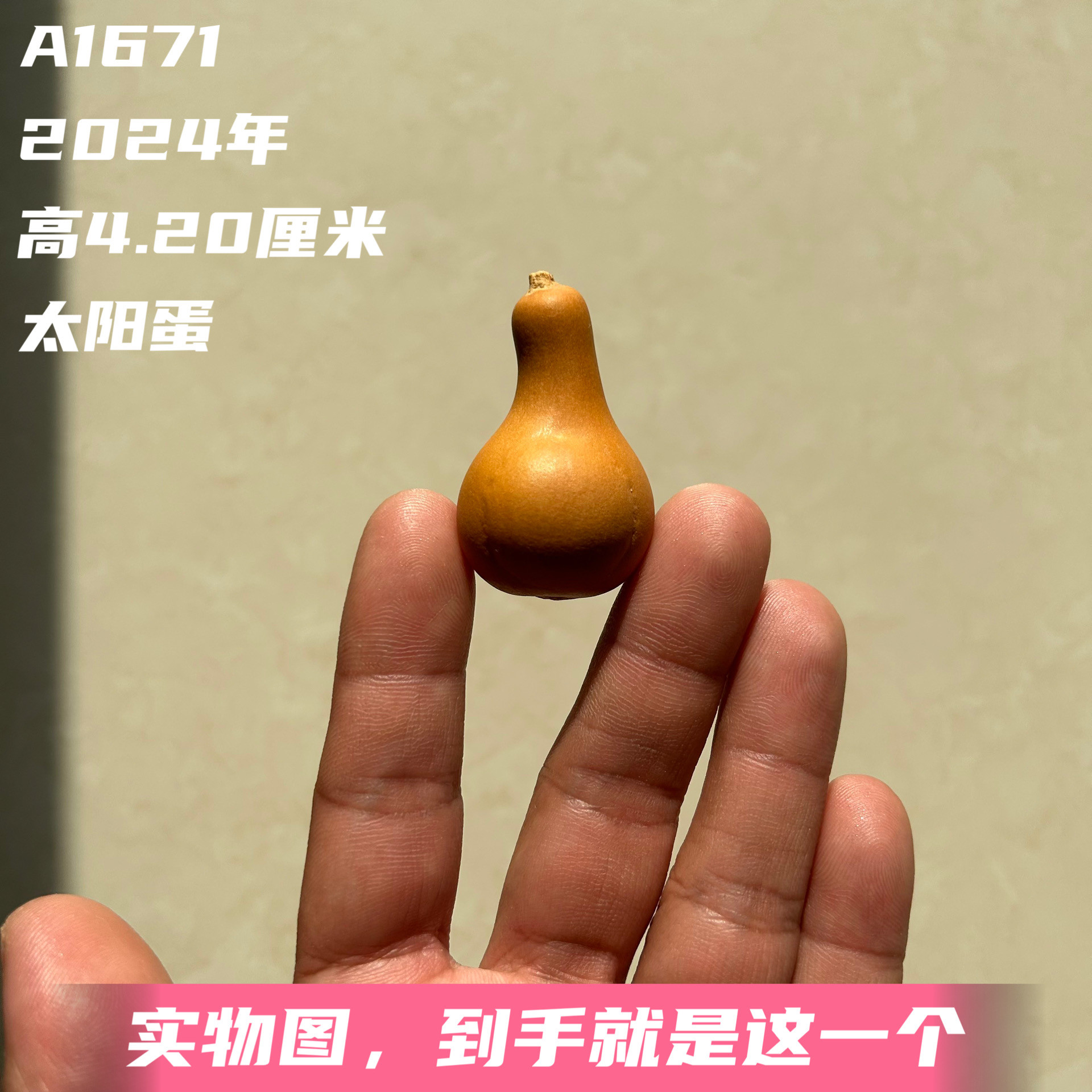 A1671高4.20厘米2024年精品手捻范制太阳蛋夹板异形葫芦