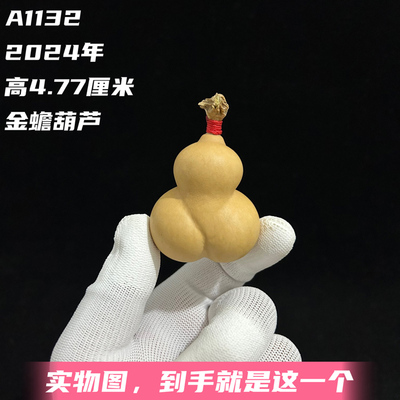 A1132高4.77厘米2024年精品胖墩金蟾手捻葫芦