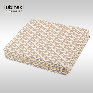 鲁宾斯基雪茄便携盒10支装时尚个性真皮雪松木保湿包实用拼盘包邮