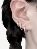 二十二丁目 百搭气质高级素圈排钻耳圈 镶钻基础耳环耳扣男女同款
