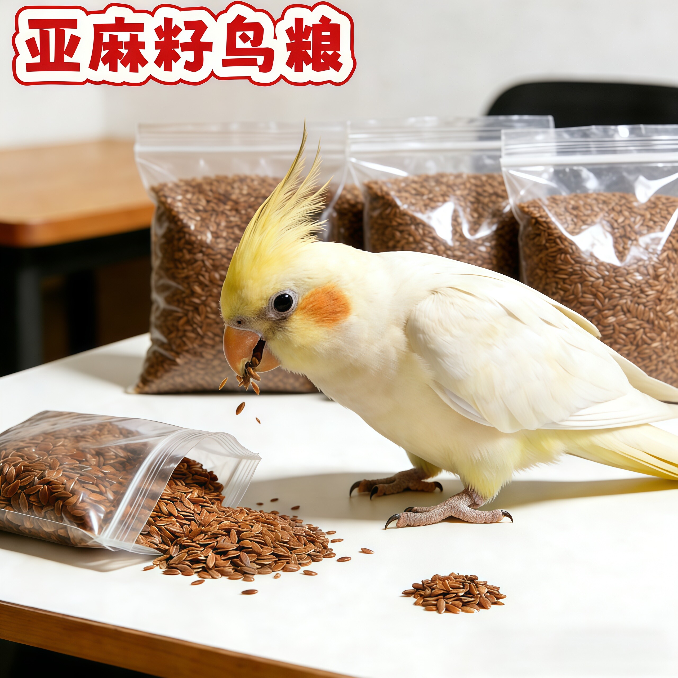 亚麻籽鸟粮红亚麻籽胡麻籽胡麻油子虎皮鹦鹉鸟食鸟粮饲料仓鼠粮食