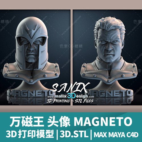 3D打印模型万磁王头像MAGNETO STL文件三维立体精雕圆雕素材模型