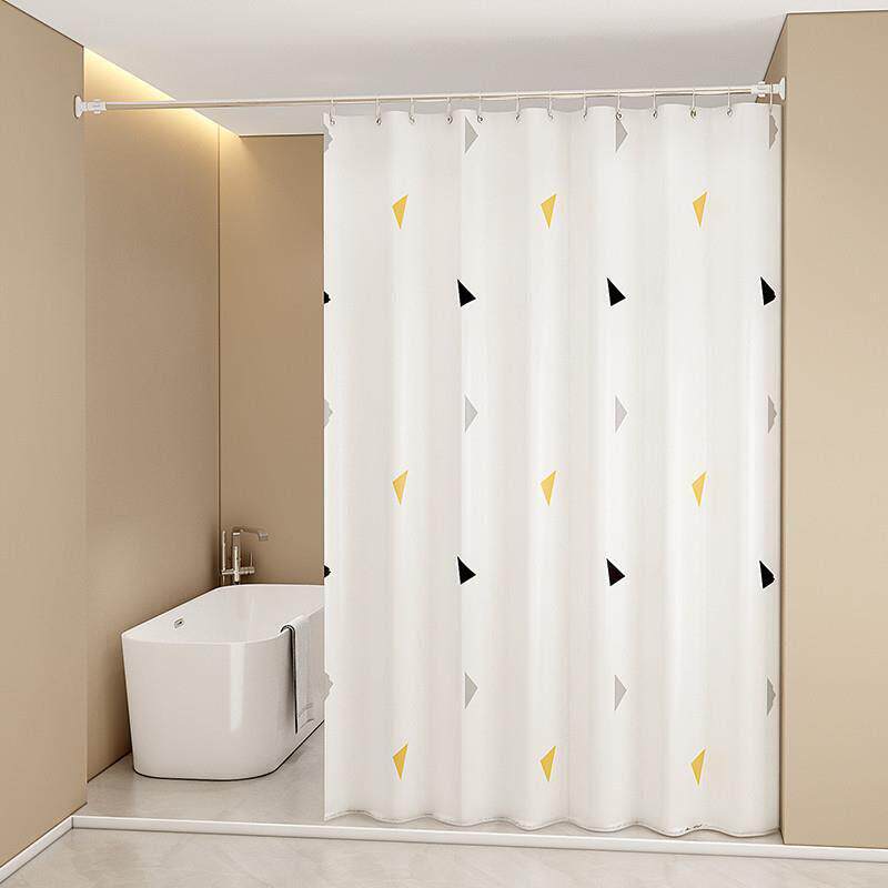 卫生间加厚peva浴帘防防霉浴帘杆套装防水布免打孔水浴室隔断窗帘