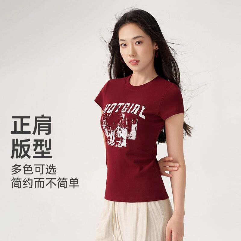 美式辣妹印花短袖t恤女2025T恤