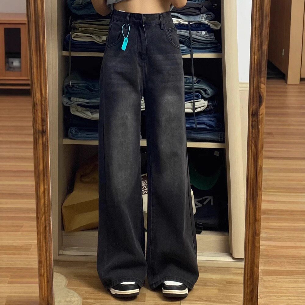 新品裤子女款大码胖mm小个子直牛仔裤