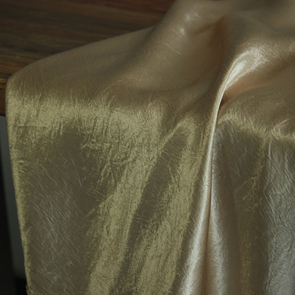 瓦娜家醋酸袍衫国风压皱服装布料