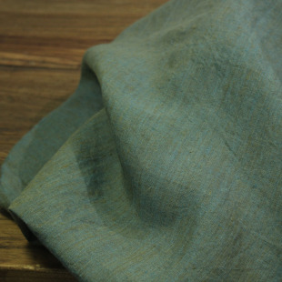 瓦娜家原创设计色织纯汉麻面料衬衫群袍裤子复古文艺服装布料灰绿