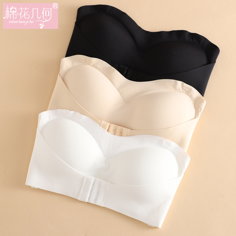 无肩带抹胸内衣女夏薄款聚拢