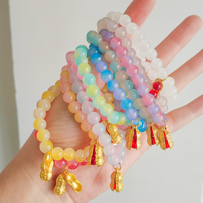 好事发生仿真花生手链ins小众女 渐变色复古闺蜜手串本命年礼物,饰品/流行首饰/时尚饰品新,手链,淘宝优惠券,粉丝福利购,淘宝优惠卷