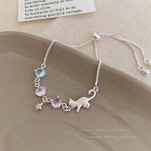 秋季新款小猫摘星锆石手链女小众轻奢时尚气质个性百搭高级感手链