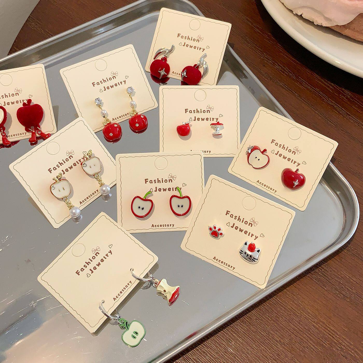 秋冬喜庆趣味红色苹果耳钉女银针设计感甜美小清新圣诞节耳饰耳环,饰品/流行首饰/时尚饰品新,耳钉,淘宝优惠券,粉丝福利购,淘宝优惠卷