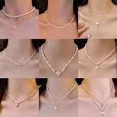 网红项链女复古气质甜美法式 小香风双层锁骨链小众设计感2025新款