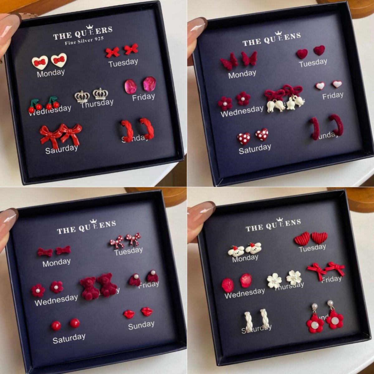 一周礼盒耳钉秋冬植绒安可拉红色套装耳环新年女银针送闺蜜耳饰品,饰品/流行首饰/时尚饰品新,耳环,淘宝优惠券,粉丝福利购,淘宝优惠卷