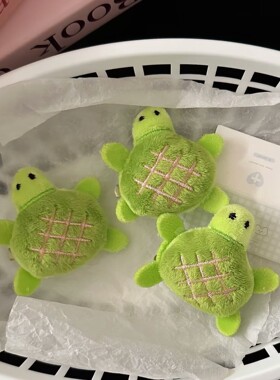 网红秋季新品绿色毛绒乌龟发夹清新可爱风侧边夹饰品发饰趣味夹子